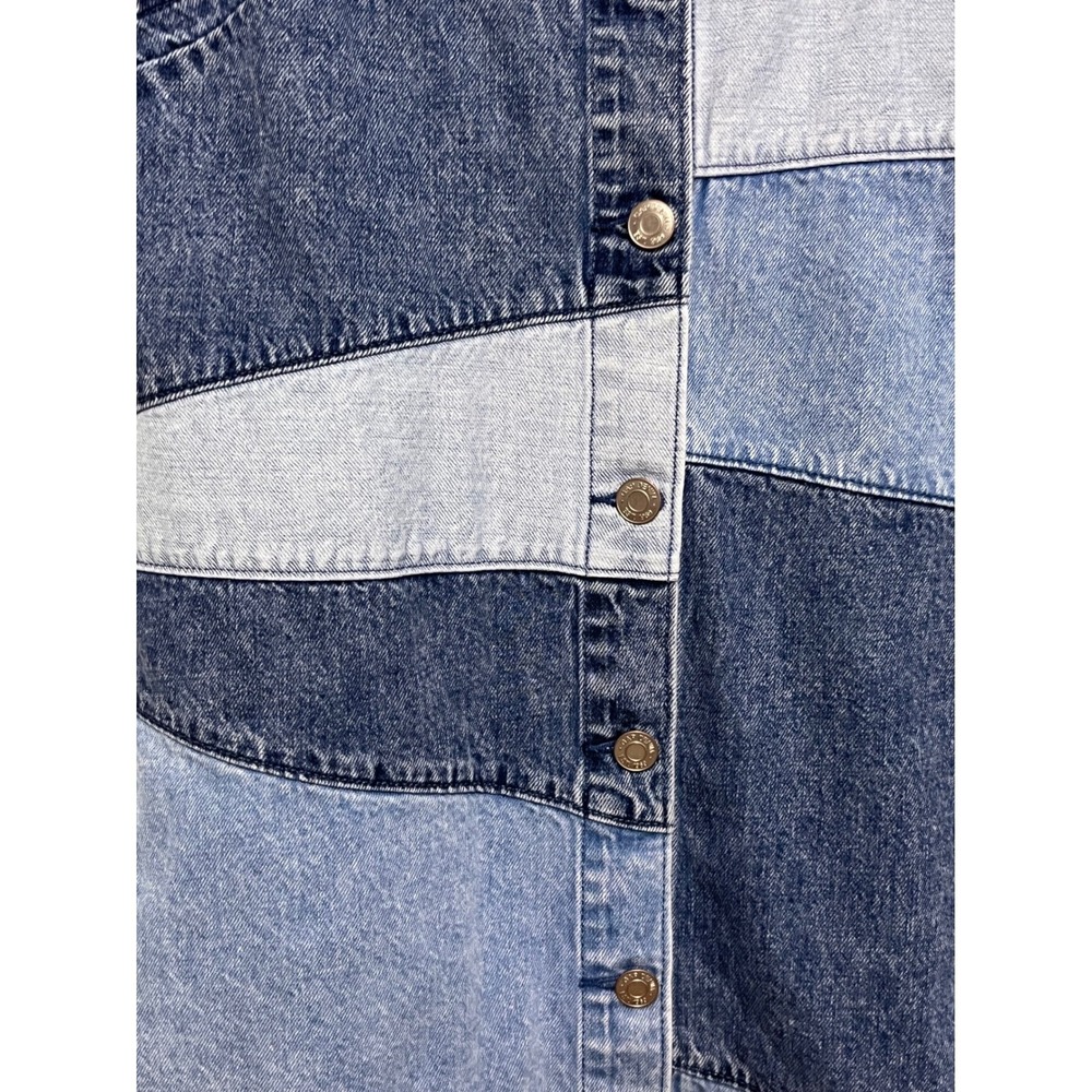 GAP Patchwork Denim Dress Blue Jean Button Womens XS - Picture 8 of 8